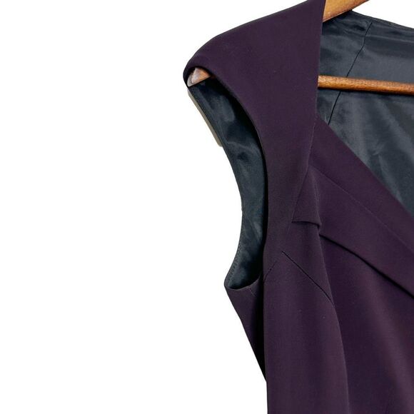 REISS Mora Fitted Pencil Midi Dress with Cap Sleeve Grape Size 6 - Picture 9 of 15